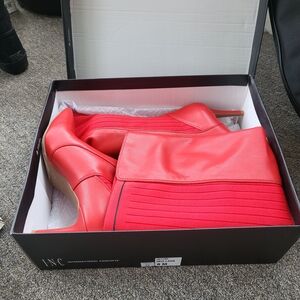 BRAND NEW IN BOX: INC "Izettap" Red Lava Over-the-Knee Boots – Size 8M